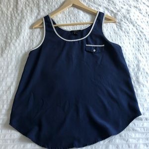 Navy Tank with White Border Detailing